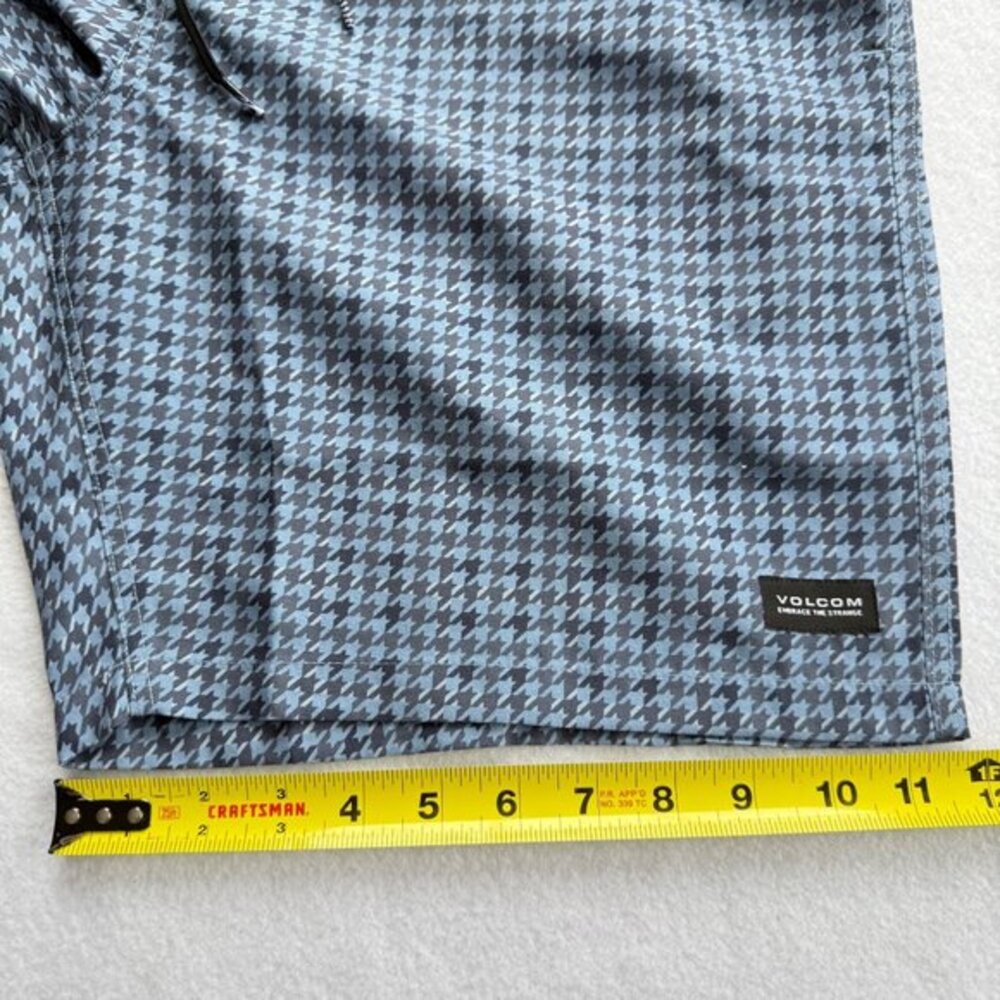 Volcom Men's Preston Houndstooth Blue Hybrid Shorts Size XL Drawstring Waist NWT - Picture 10 of 11